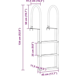 vidaXL 3-Traps Steigerladder zilver 58 x 77 x 144 cm Aluminium