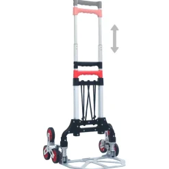 vidaXL Traptrolley inklapbaar 70 kg aluminium zilverkleurig
