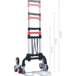 vidaXL Traptrolley inklapbaar 70 kg aluminium zilverkleurig