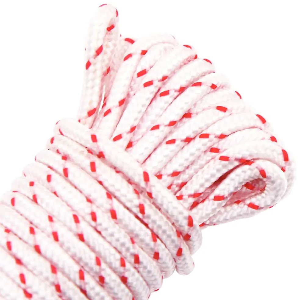 vidaXL Trekkoord startkoord wit en rood Ø3 mm 10 m nylon