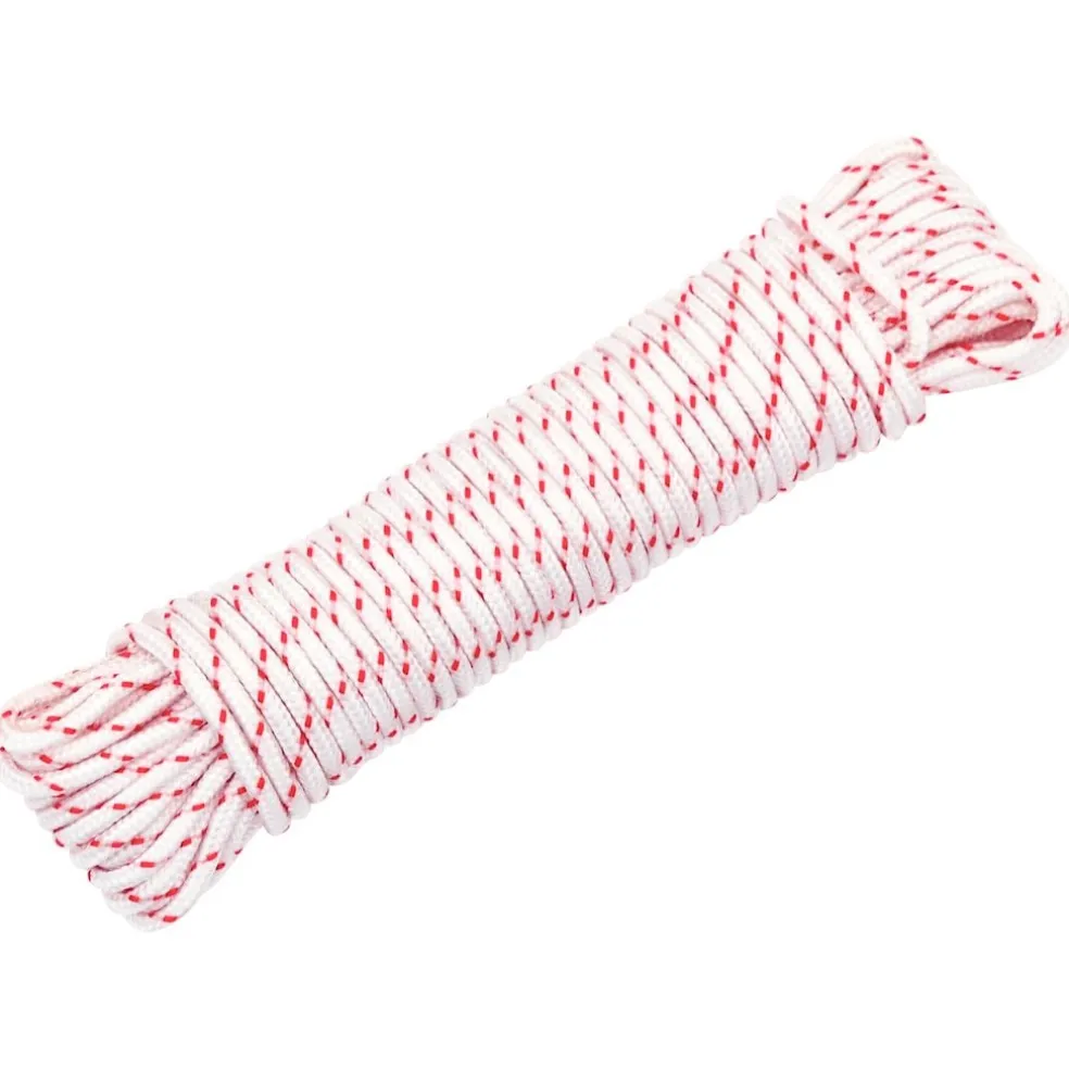 vidaXL Trekkoord startkoord wit en rood Ø3 mm 10 m nylon