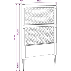 vidaXL Trellis met Spike PP Wit