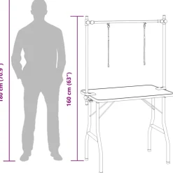 vidaXL Trimtafel voor huisdieren met 2 aanlijnopties