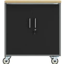 vidaXL Trolley Rolling Workbench Zwart en Grijs 75 x 45 x 85 cm