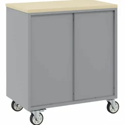 vidaXL Trolley Rolling Workbench Rood en Grijs 75 x 45 x 85 cm