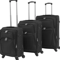vidaXL Trolleyset zwart 3-delig