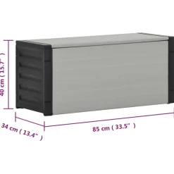vidaXL Tuinafvalbak 85x34x40 cm grijs