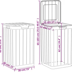 vidaXL Tuinafvalbak 38x38x65 cm polypropeen antracietkleurig