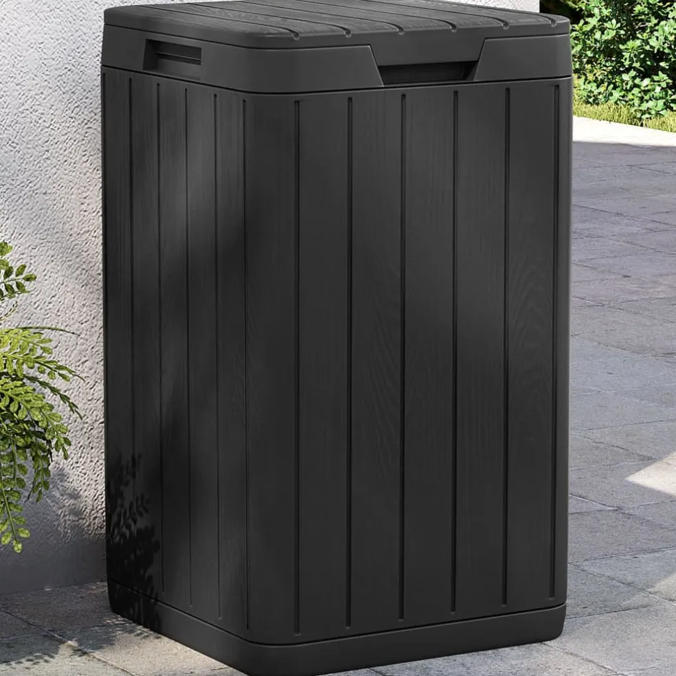 vidaXL Tuinafvalbak 38x38x65 cm polypropeen antracietkleurig