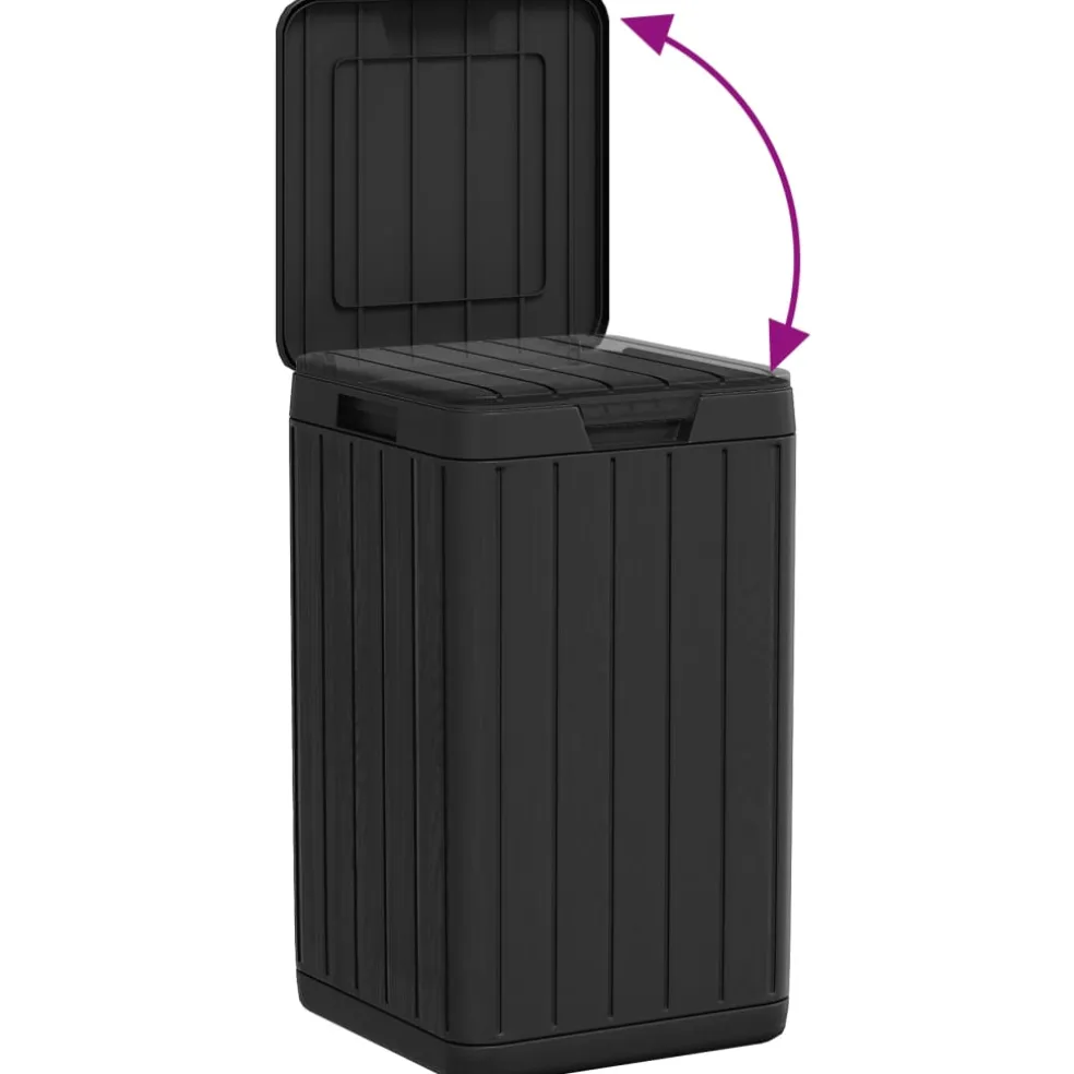 vidaXL Tuinafvalbak 38x38x65 cm polypropeen antracietkleurig