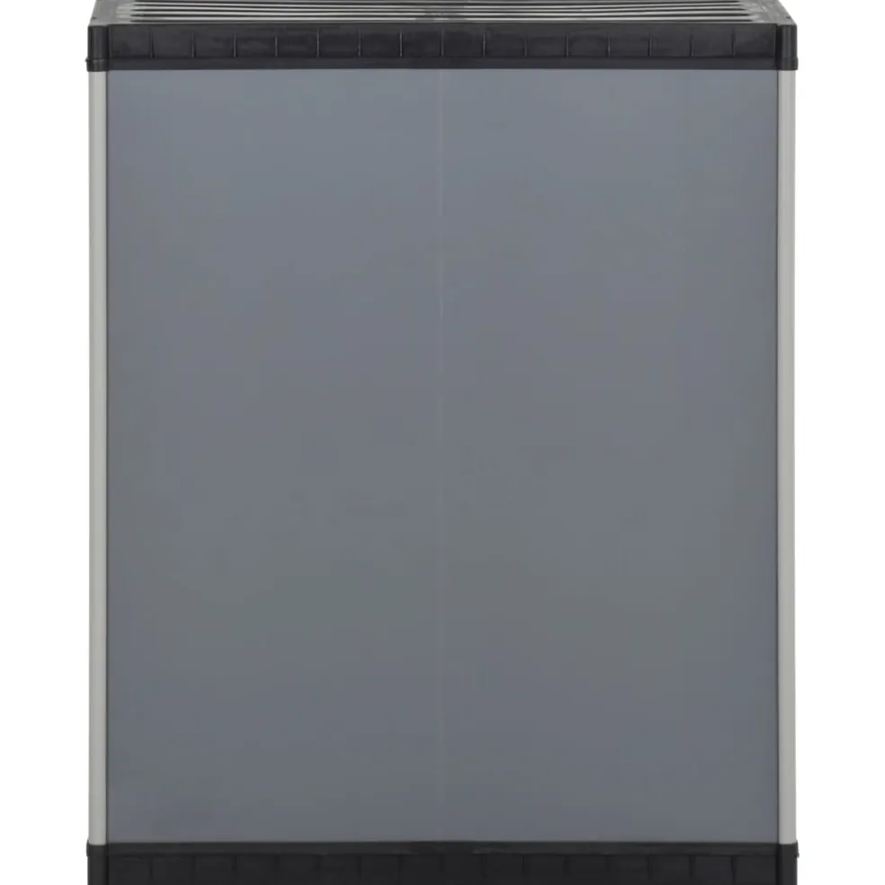 vidaXL Tuinafvalkast 68x40x85 cm polypropeen grijs en zwart