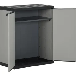 vidaXL Tuinafvalkast 68x40x85 cm polypropeen grijs en zwart