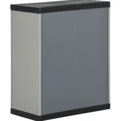 vidaXL Tuinafvalkast 68x40x85 cm polypropeen grijs en zwart