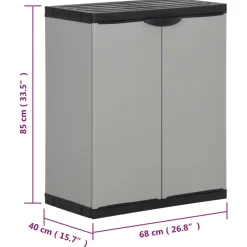 vidaXL Tuinafvalkast 68x40x85 cm polypropeen grijs en zwart