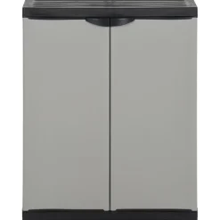vidaXL Tuinafvalkast 68x40x85 cm polypropeen grijs en zwart