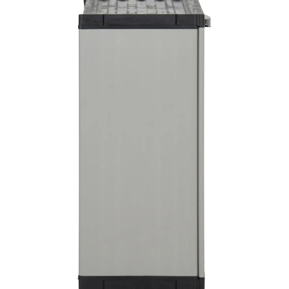 vidaXL Tuinafvalkast 68x40x85 cm polypropeen grijs en zwart