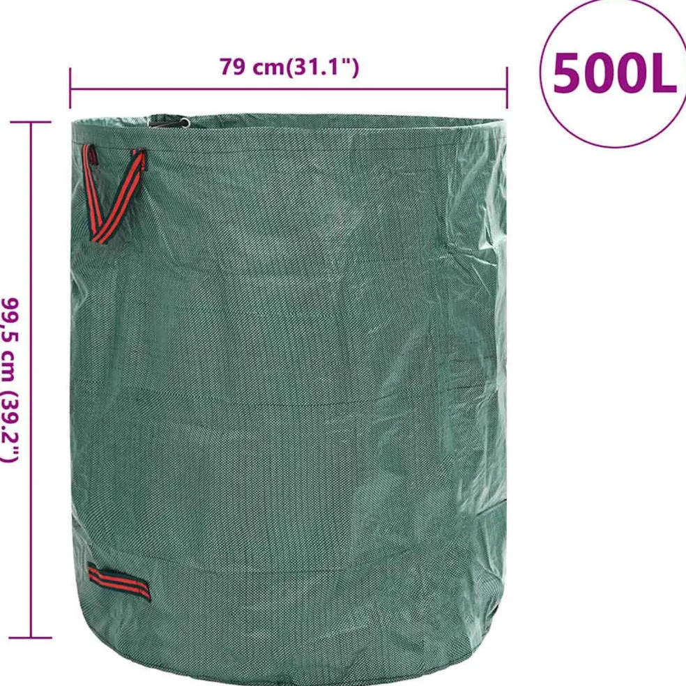 vidaXL Tuinafvalzakken 4 st 500 l Groen Polypropyleen