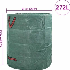 vidaXL Tuinafvalzakken 12 st 272 l Groen Polypropyleen