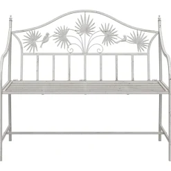 vidaXL Tuinbank Antiek wit 104 x 52,5 x 89 cm Staal