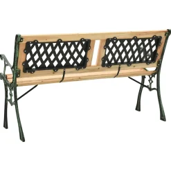 vidaXL Tuinbank 122 cm gietijzer en massief vurenhout