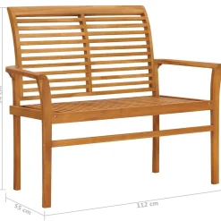 vidaXL Tuinbank 112 cm massief teakhout