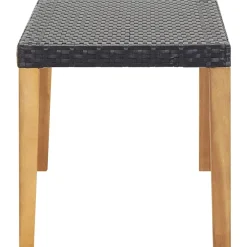 vidaXL Tuinbank 120 cm poly rattan en massief acaciahout zwart