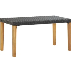 vidaXL Tuinbank 120 cm poly rattan en massief acaciahout zwart