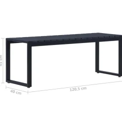 vidaXL Tuinbank 120,5 cm PS-plaat zwart