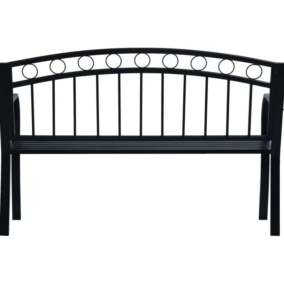 vidaXL Tuinbank 125 cm staal zwart