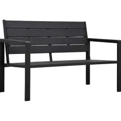 vidaXL Tuinbank hout-look 120 cm HDPE zwart