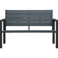vidaXL Tuinbank hout-look 120 cm HDPE grijs