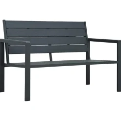 vidaXL Tuinbank hout-look 120 cm HDPE grijs
