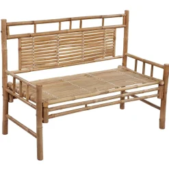 vidaXL Tuinbank met kussen 120 cm bamboe
