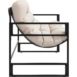 vidaXL Tuinbank met kussen 113 m staal taupe