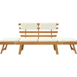 vidaXL Tuinbank met kussens 2-in-1 190 cm massief acaciahout