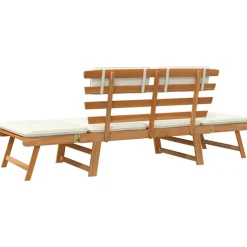 vidaXL Tuinbank met kussens 2-in-1 190 cm massief acaciahout