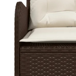 vidaXL Tuinbank met kussens L-vormig poly rattan bruin