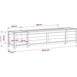 vidaXL Tuinbank met opbergruimte en plantenbak 193,5 x 40 x 41 cm