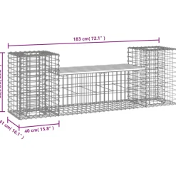 vidaXL Tuinbank schanskorfontwerp 183x41x60,5 cm geïmpregneerd hout