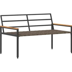 vidaXL Tuinbank 2 -Seater 116 x 67,5 x 72 cm poly rattan Donkergrijs