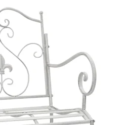 vidaXL Tuinbank 2 -Seater 104 x 54 x 93 cm Staal Antiek wit