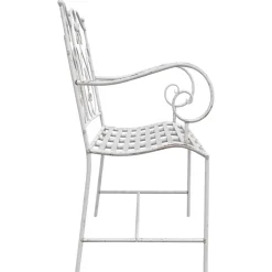 vidaXL Tuinbank 2 -Seater 104 x 54 x 93 cm Staal Antiek wit
