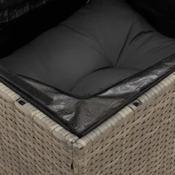 vidaXL Tuinbank 3-zits met kussens poly rattan grijs