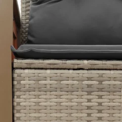 vidaXL Tuinbank 2-zits met kussens poly rattan grijs