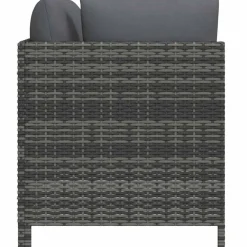 vidaXL Tuinbank 2-zits met kussens poly rattan grijs