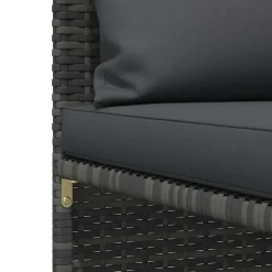 vidaXL Tuinbank 2-zits met kussens poly rattan grijs