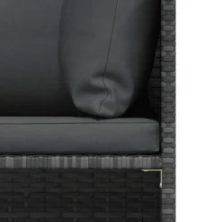 vidaXL Tuinbank 2-zits met kussens poly rattan grijs