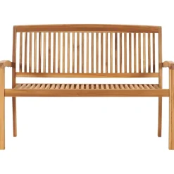 vidaXL Tuinbank 2-zits stapelbaar 120 cm massief teakhout