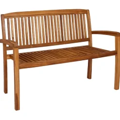 vidaXL Tuinbank 2-zits stapelbaar 120 cm massief teakhout
