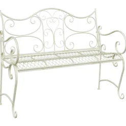 vidaXL Tuinbank 2 -zits 114 x 54 x 90 cm Staal Antiek wit